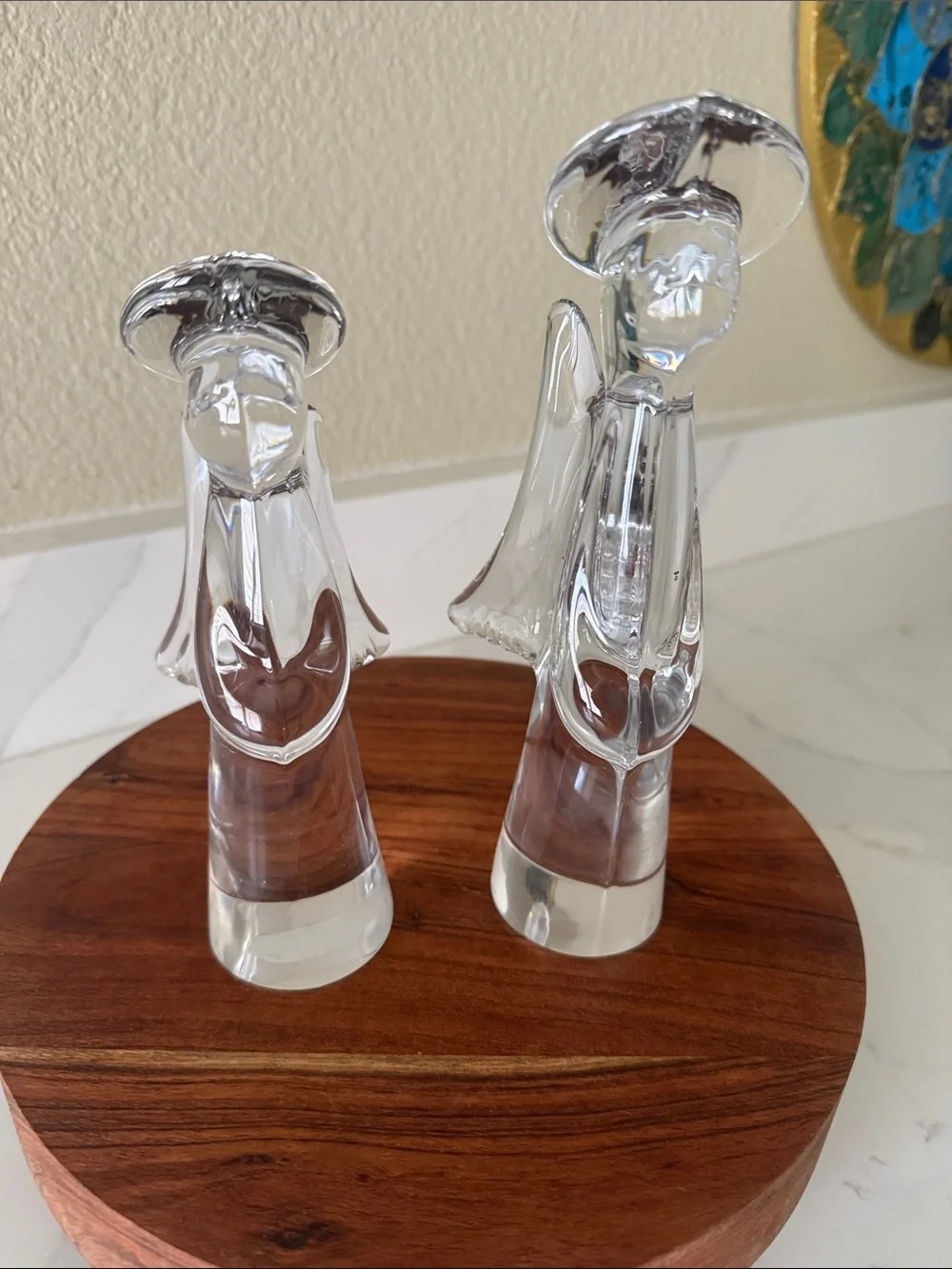 Vintage Lead Crystal Angels Made in Japan Set of 2
